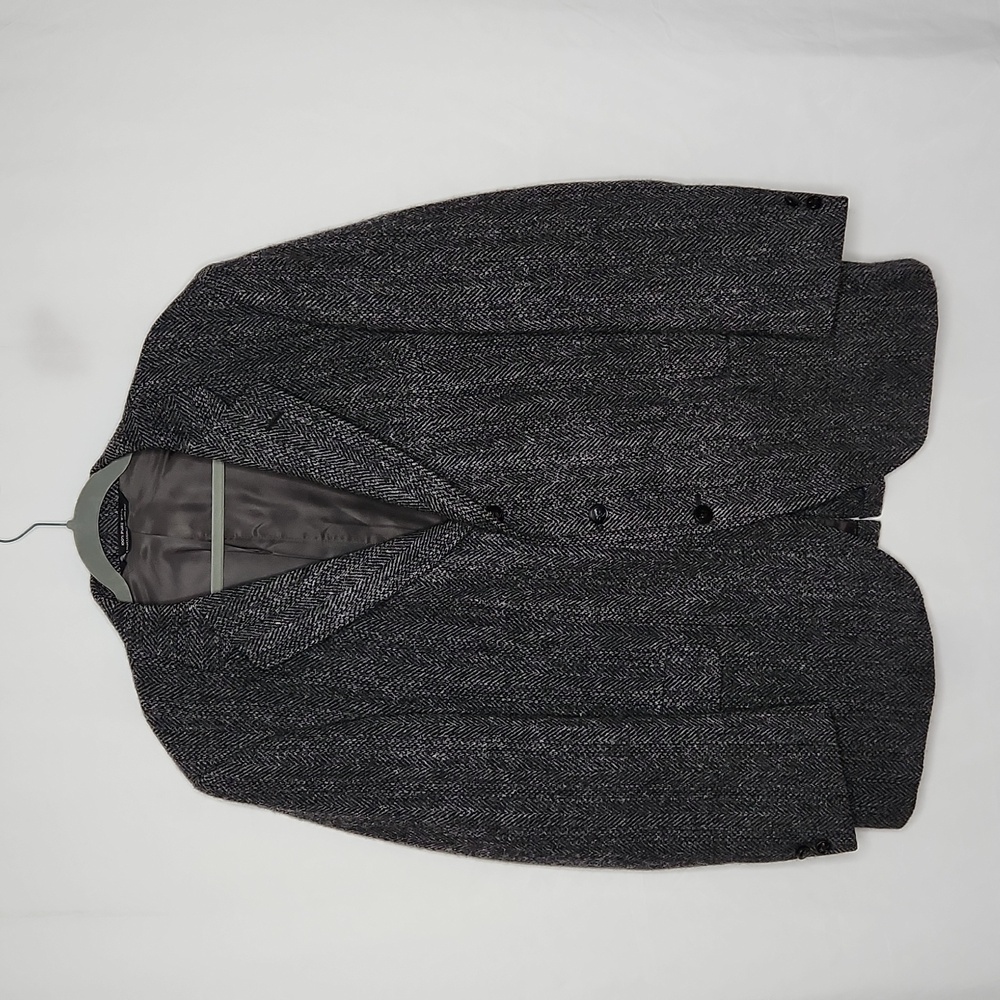 Majer Mens Vintage Tweed Herringbone Sportscoat/Blazer Size L/XL Charcoal 100% W